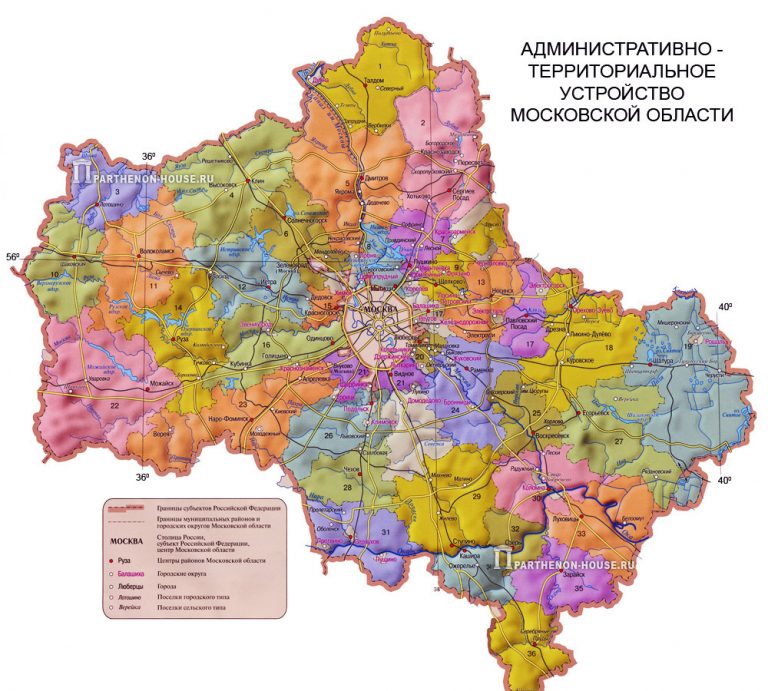 Карта зонирования московской области