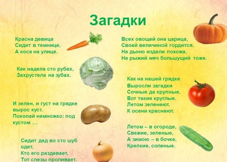 Загадки про овощи	(40 штук)