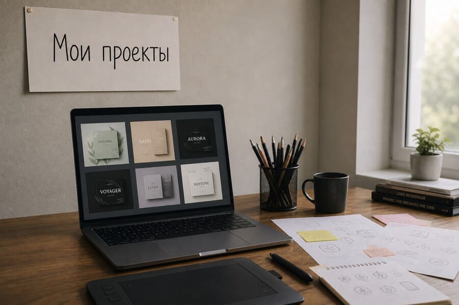 Рабочий стол подростка при мягком дневном свете из окна