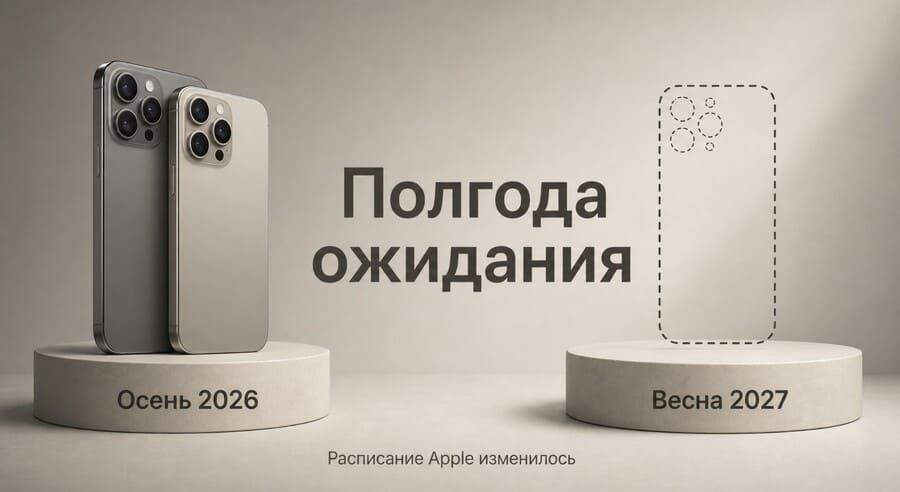 на подиуме стоят два дорогих смартфона с тремя камерами